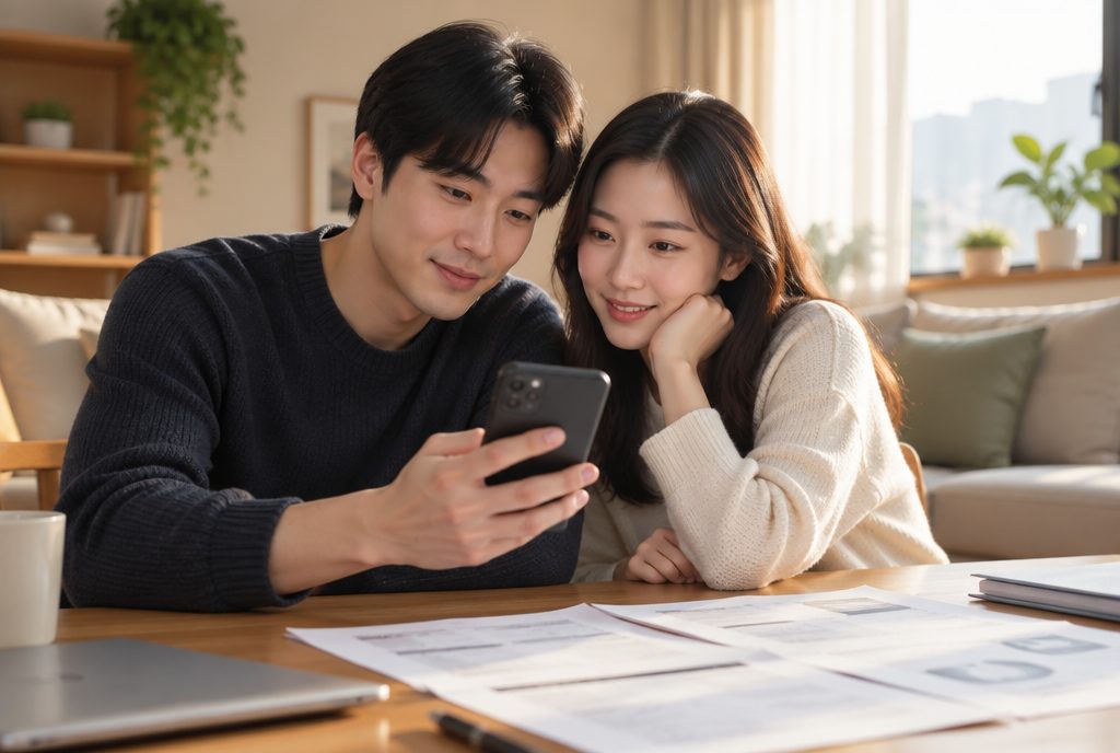 질병 퇴사 후 실업급여 수급자격을 확인하는 부부