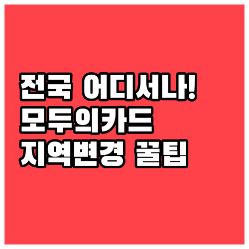 모두의카드 지역 변경으로 대구 대전 ..