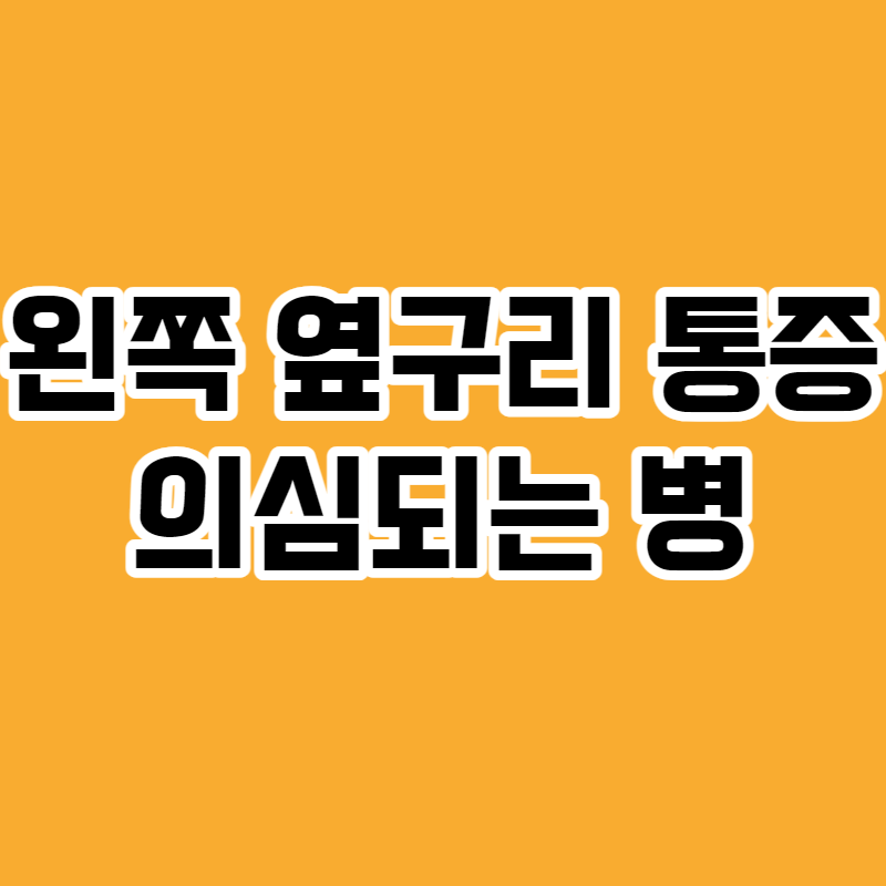 왼쪽 옆구리 통증 의심되는 병
