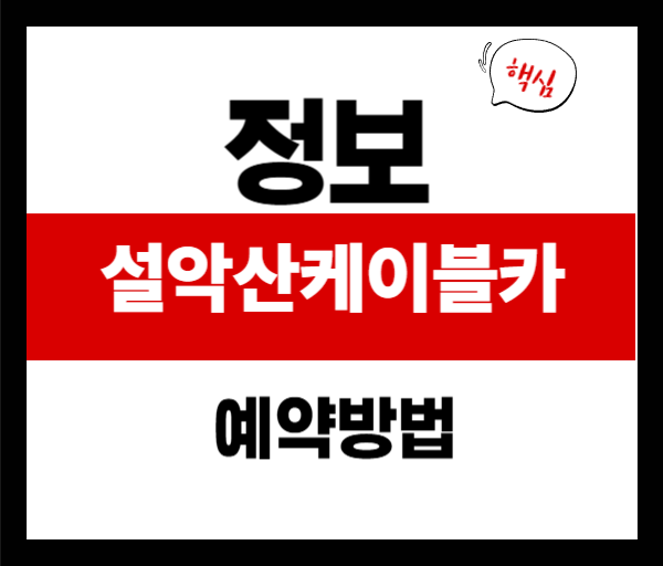 설악산 케이블카 예매 방법부터 요금까지 총정리