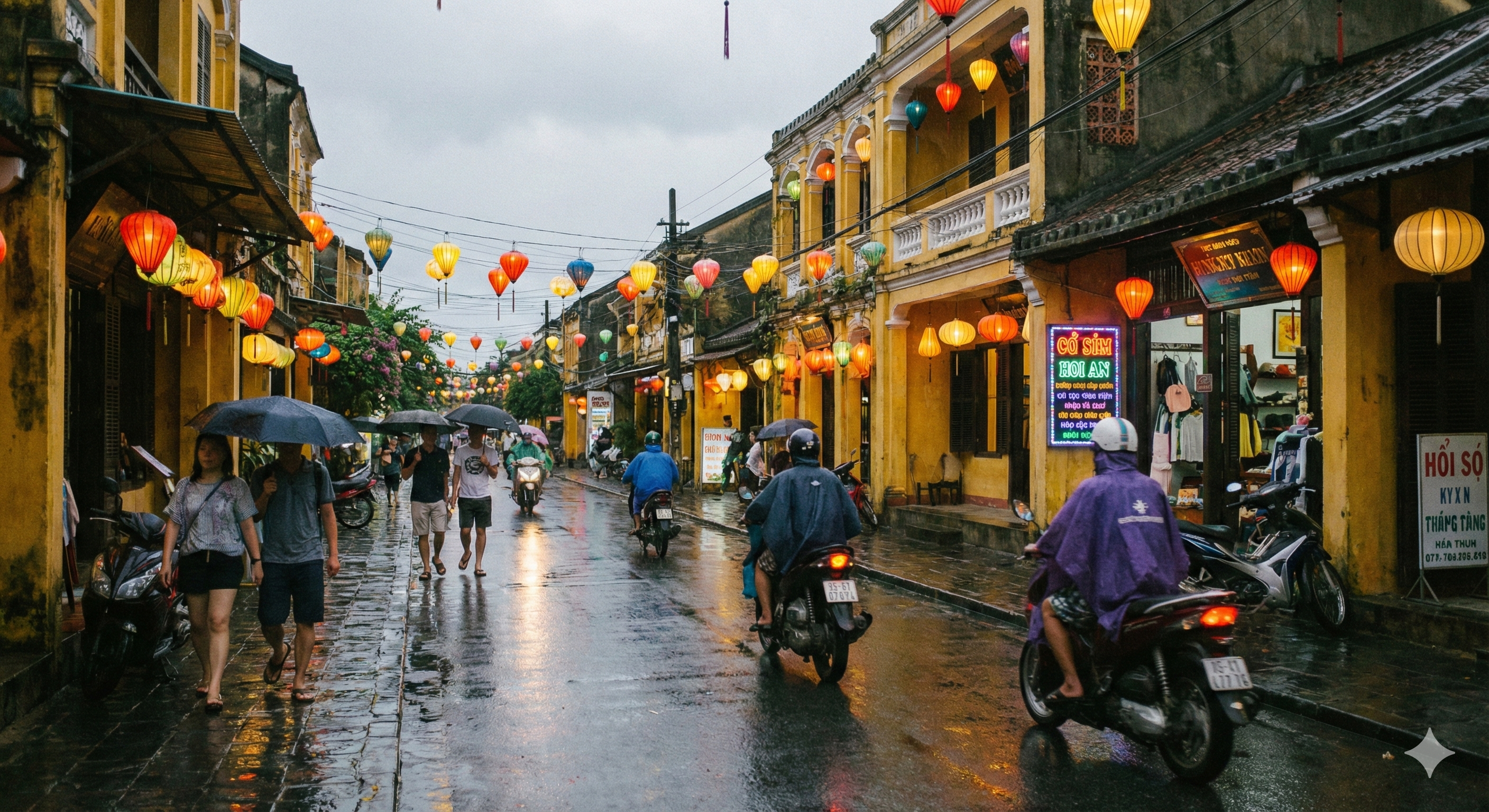 11월 다낭 우기 비 오는 거리 풍경