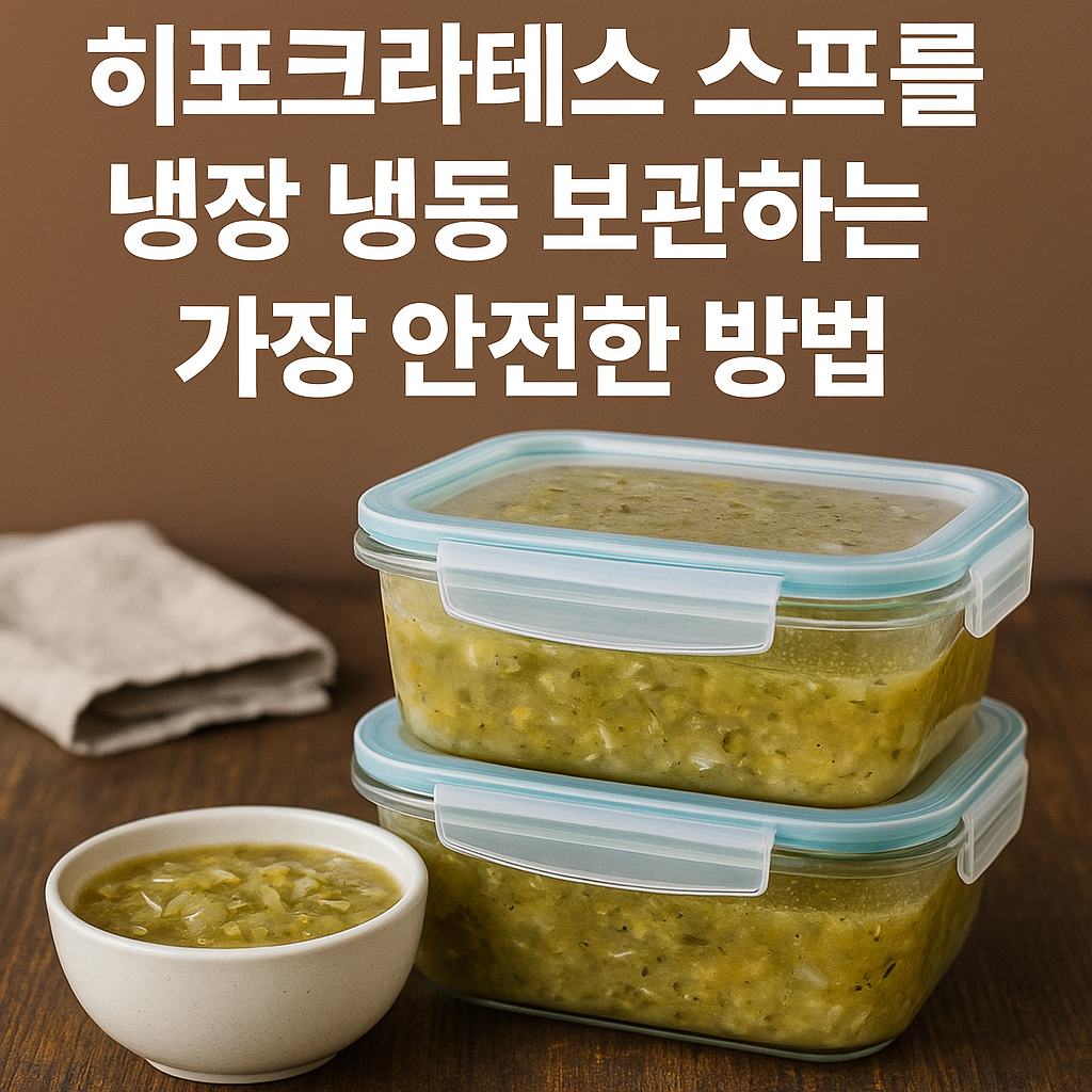 스프 밀폐용기 보관 장면