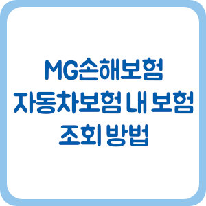 MG손해보험 자동차보험 내 보험 조회 방법