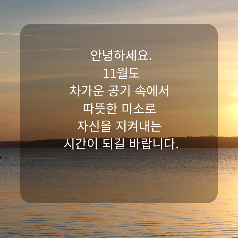 11월 인사말 문구 이미지 가을 겨울 인사글 모음집