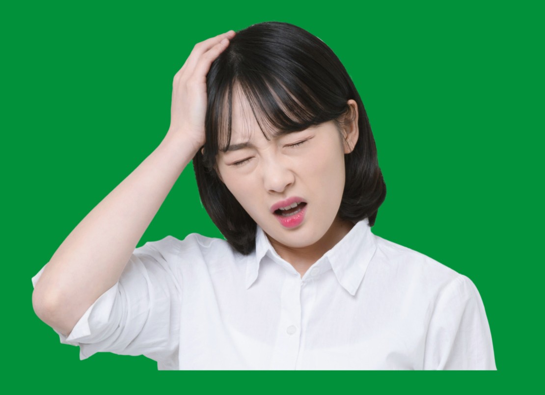 머리가 아픈 사진