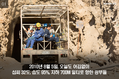 알트태그-영화에서 광산으로 들어가는 광부들