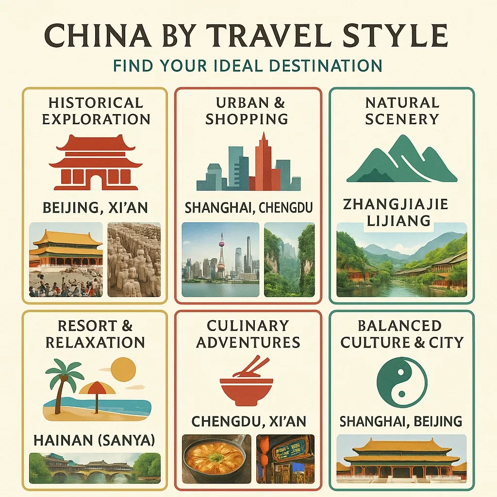 여행 스타일별 도시 추천