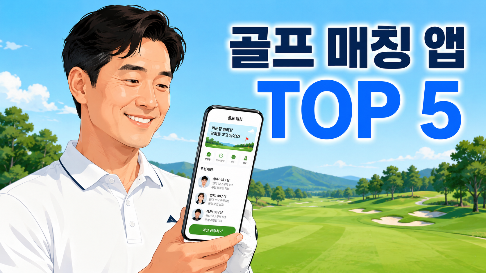골프 매칭 앱 추천 TOP 5|1인 조인 라운딩 어디서 할까?