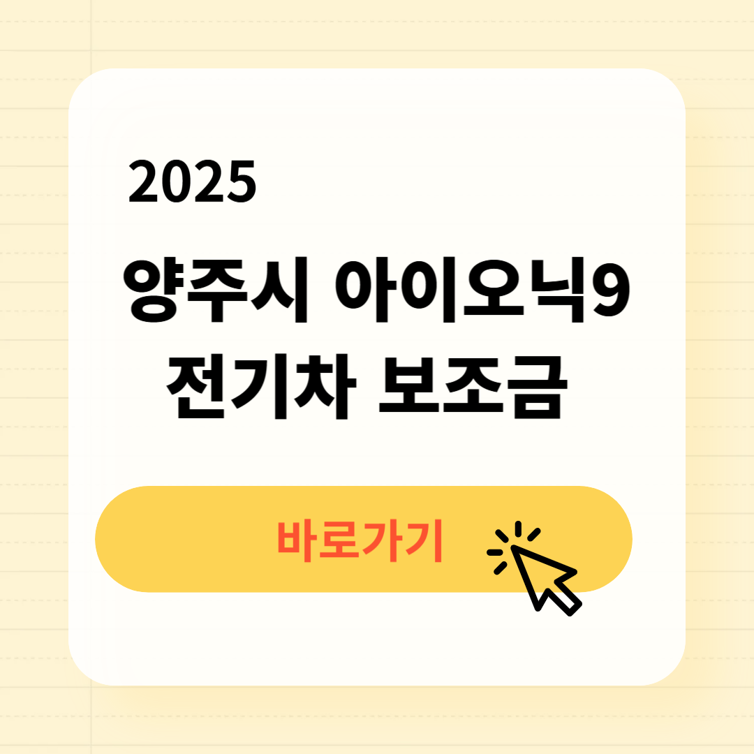 양주시 아이오닉9 전기차 보조금