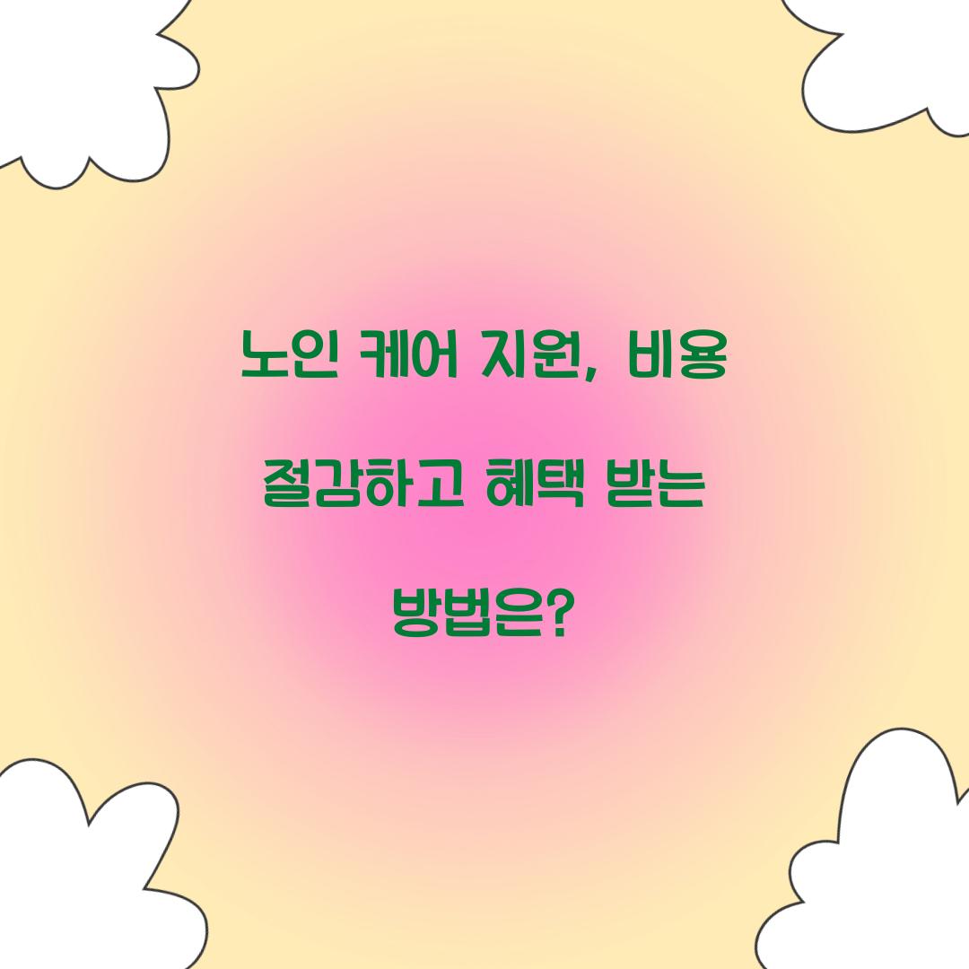 노인 케어 지원