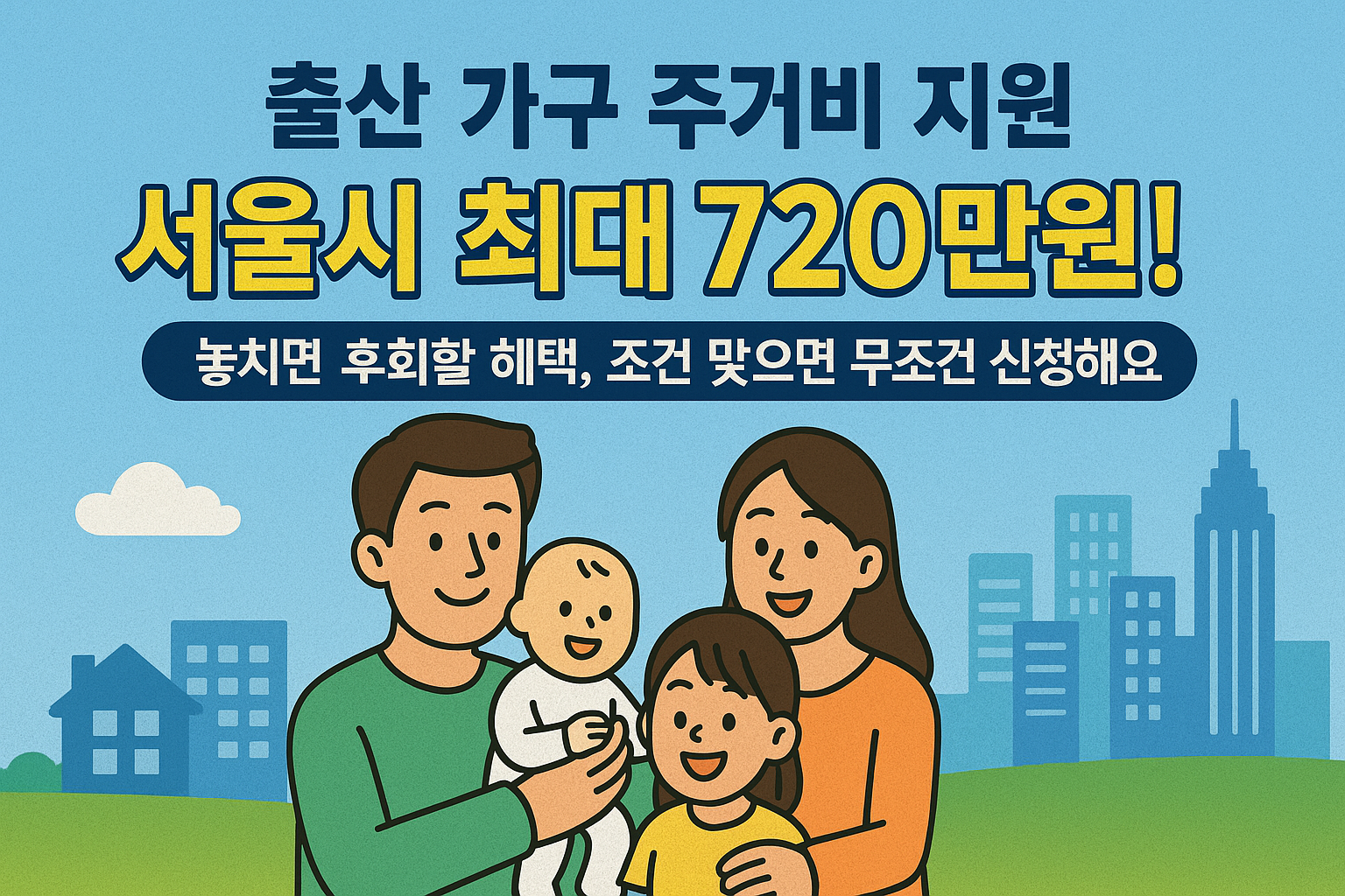 출산 주거비 지원 2025 서울시 최대 720만원 받는 법