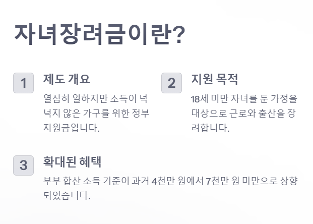 자녀장려금 개념