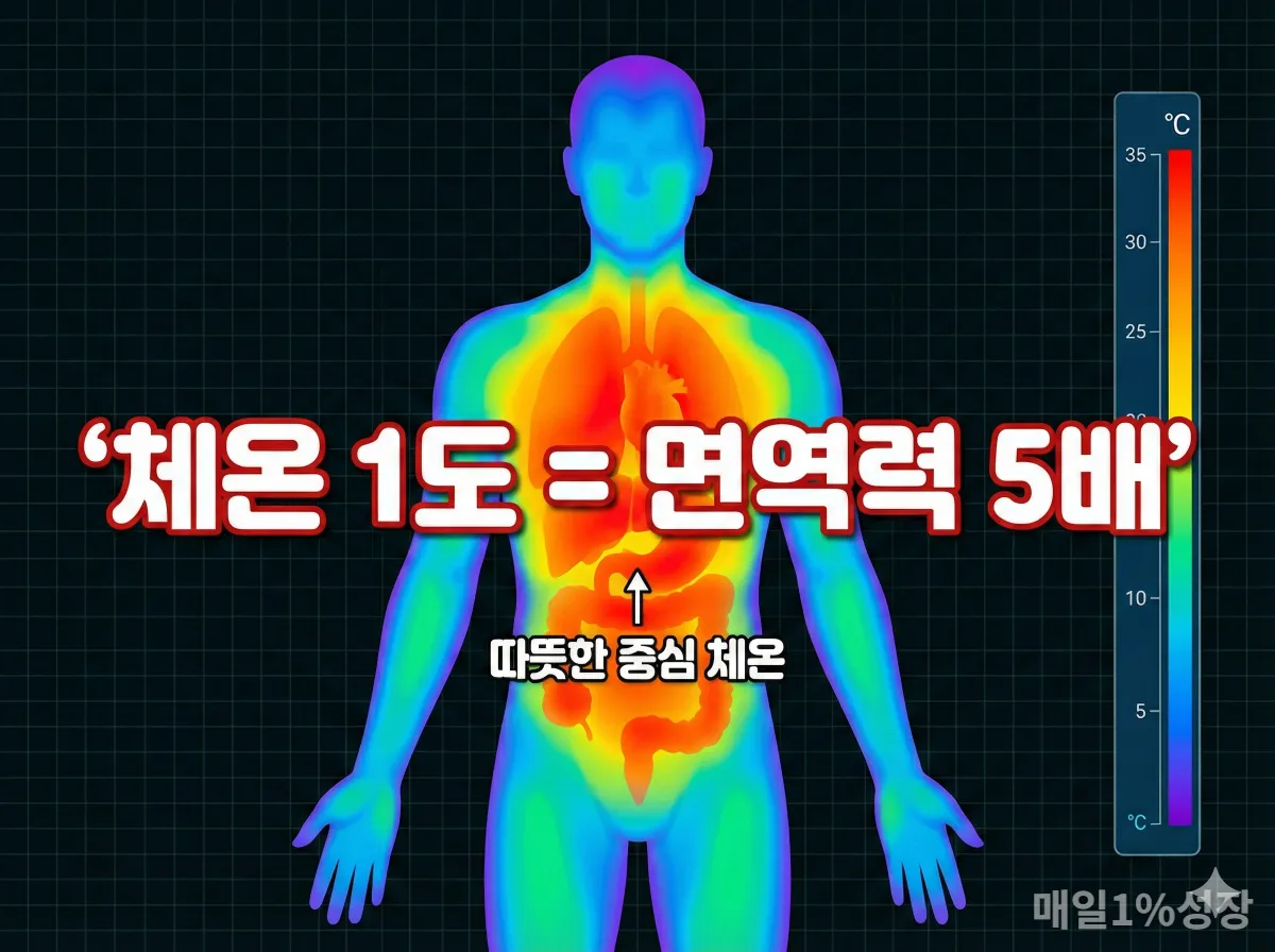 체온 상승과 면역력 증가의 상관관계를 보여주는 열화상 이미지