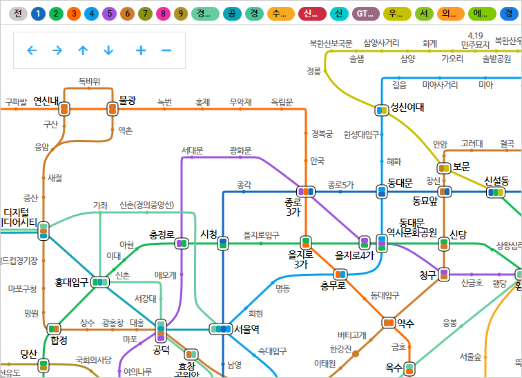 지하철 노선도 바로보기