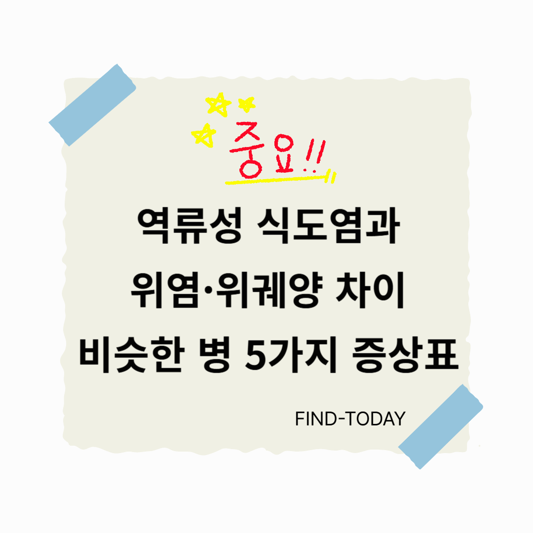 역류성 식도염과 위염·위궤양 차이, 비슷한 병 5가지 증상표로 자가진단