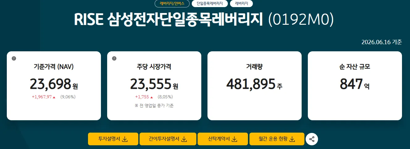 RISE 삼성전자단일종목레버리지