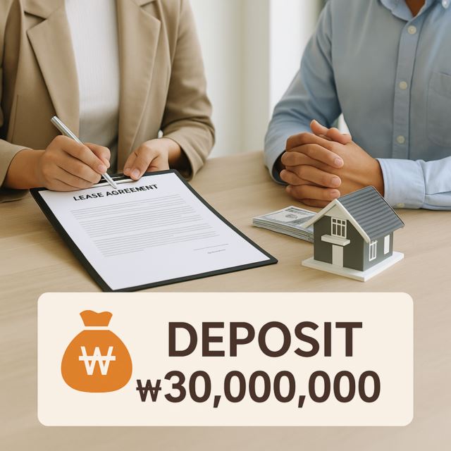 전세 계약 장면 + 보증금 그래픽 표현
