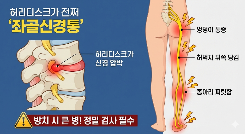 엉덩이 통증 좌골신경통