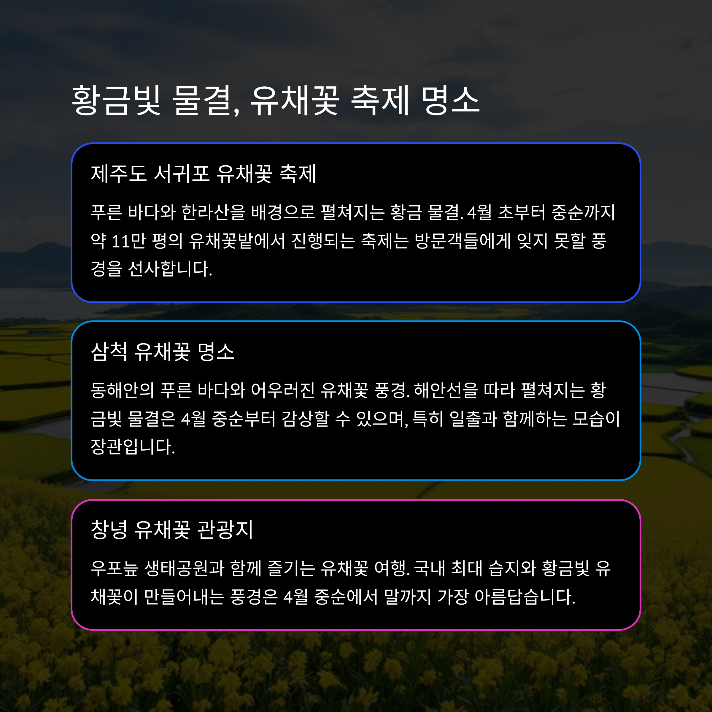 2025년 4월&amp;#44; 전국 축제 일정 