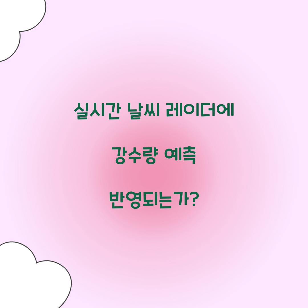 실시간 날씨 레이더에 강수량 예측 반영되는가?