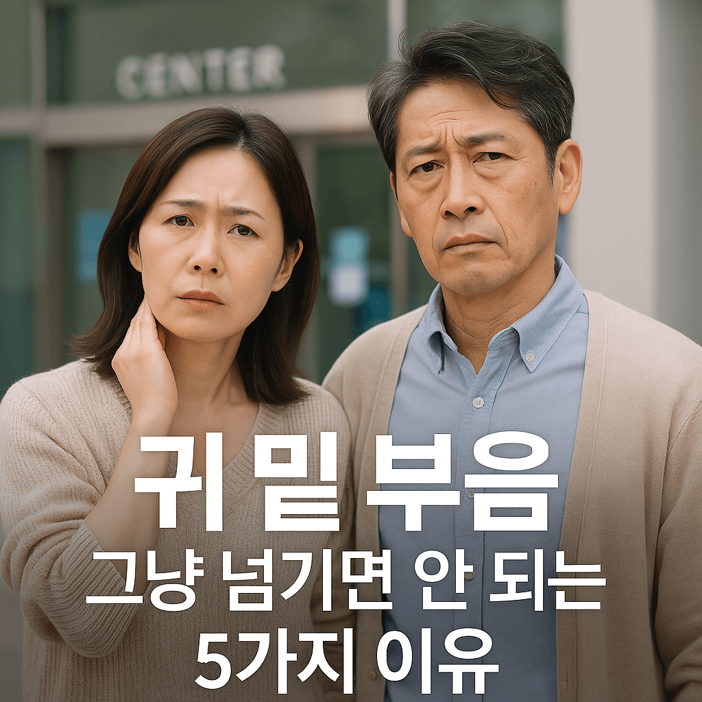 귀 밑 부음 확인 방법