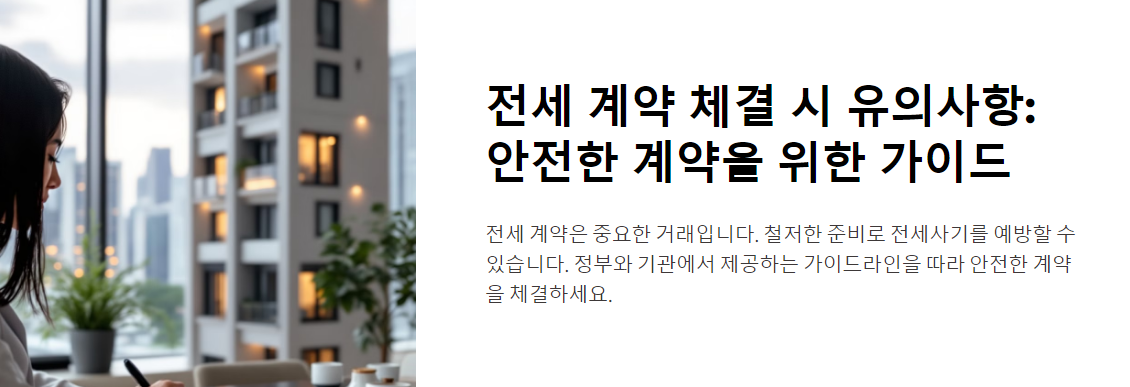 전세 계약 체결 시 유의사항