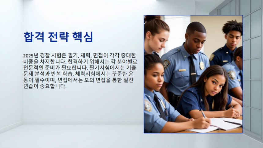 2025년 최신 경찰 시험 합격 전략 업데이트 – 필기, 체력, 면접 완벽 대비