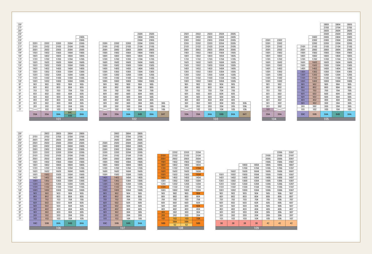 힐스테이트 관악센트씨엘 동호배치도