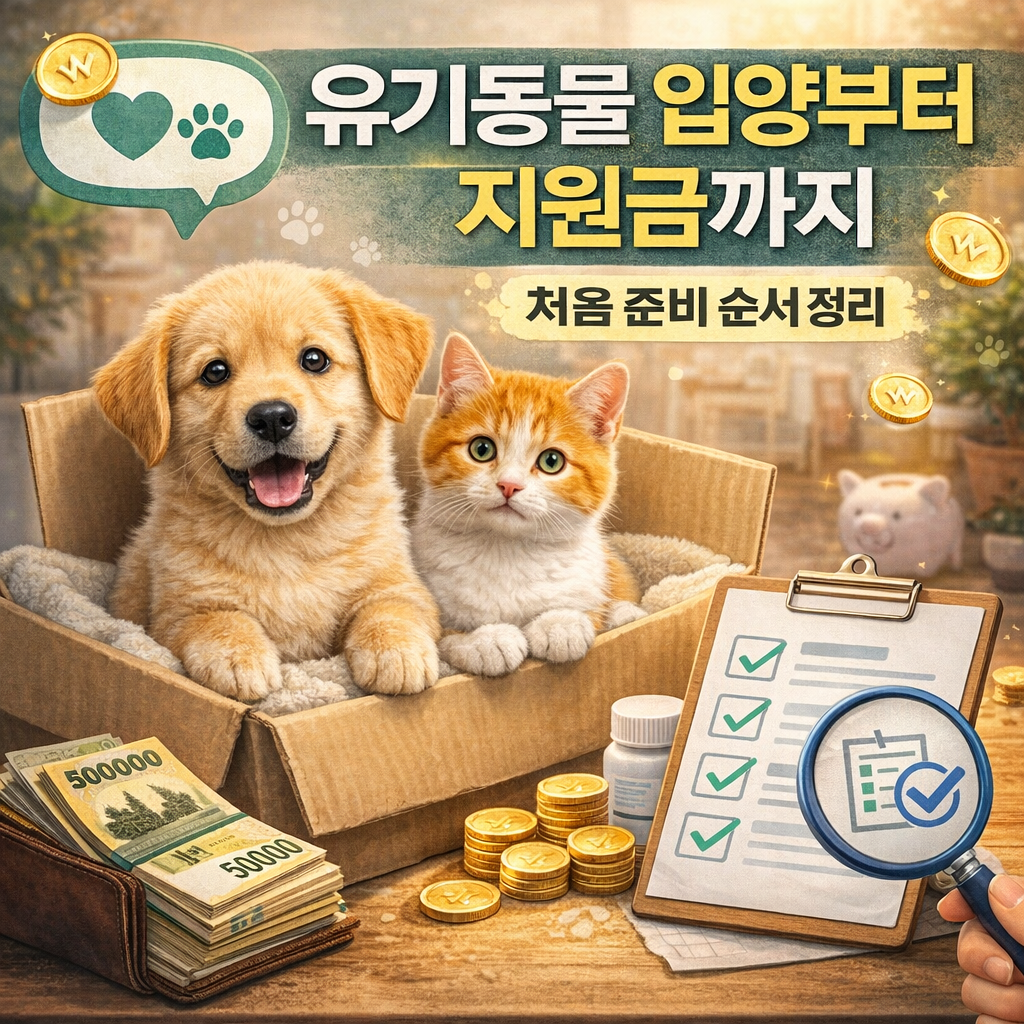 유기동물 입양부터 지원금까지｜처음 준비 순서 정리