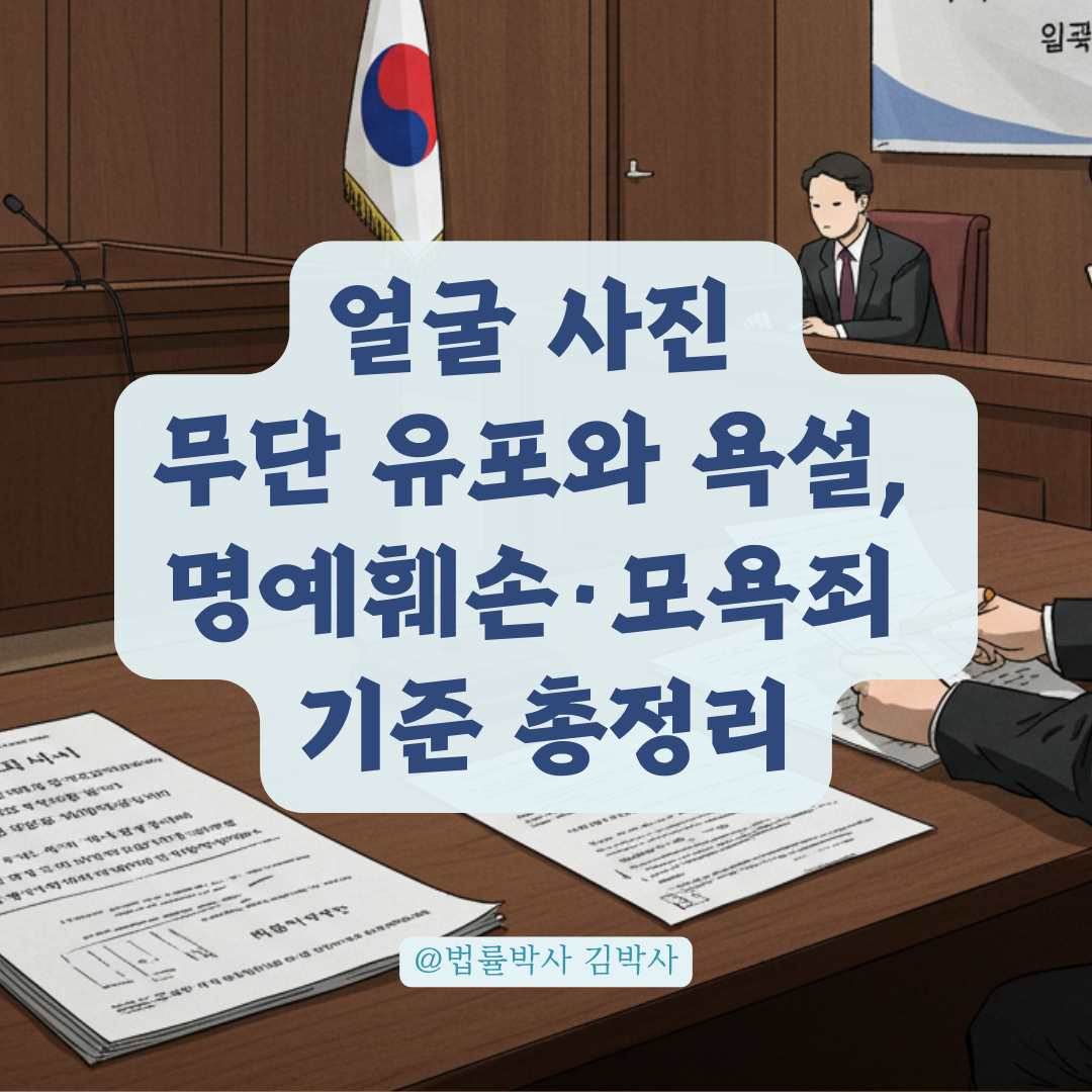 본인 모르게 퍼진 얼굴 사진과 욕설, 명예훼손·모욕죄로 처벌 가능한 기준 정리.