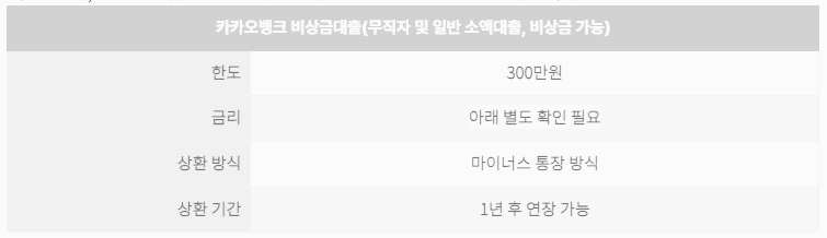 카카오뱅크비상금대출