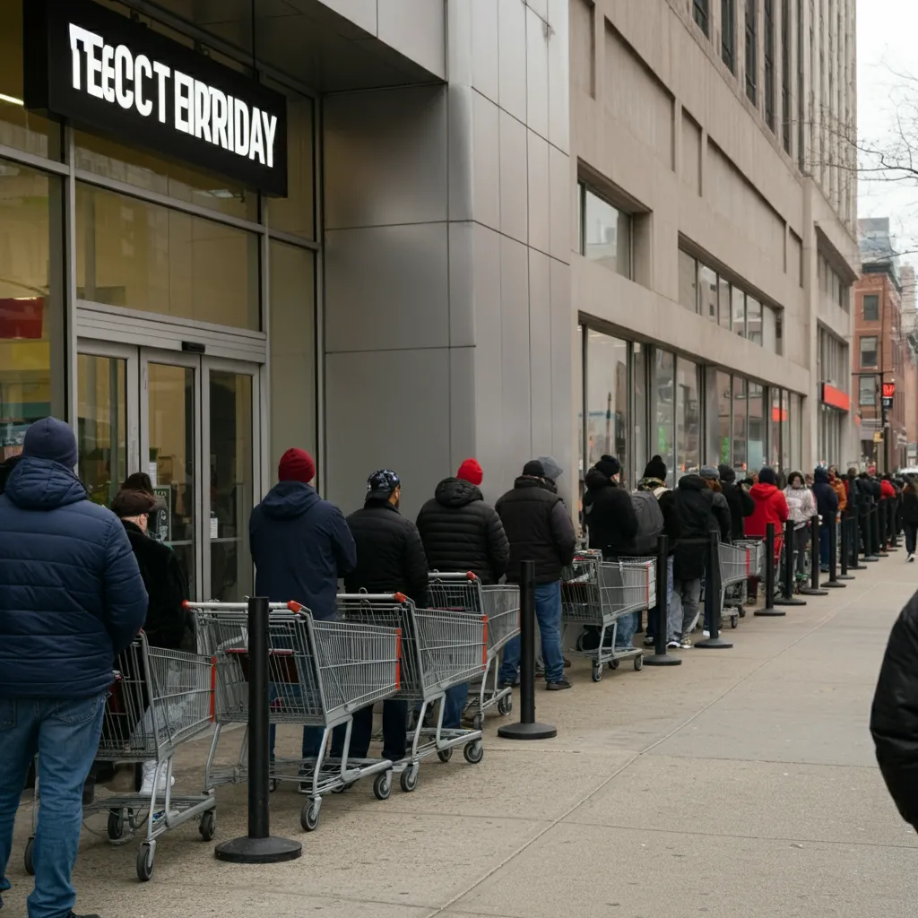 블랙프라이데이 대기줄 모습