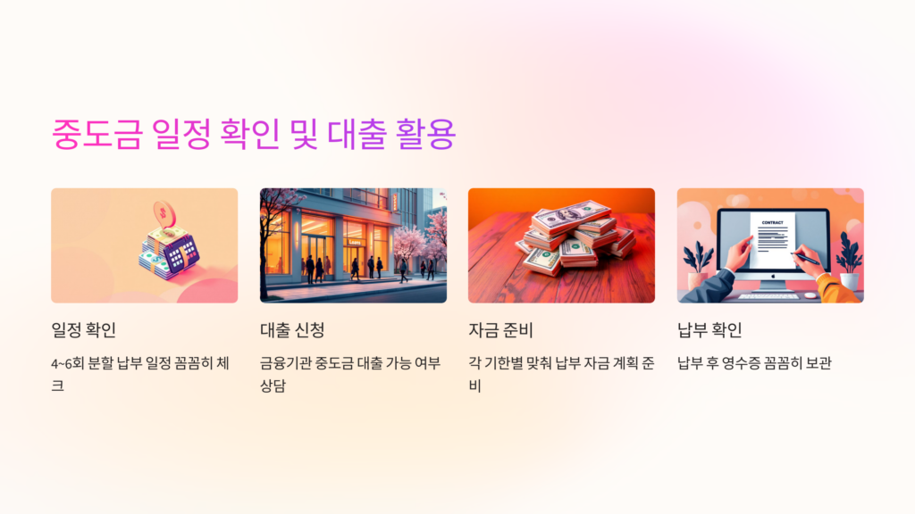 중도금 일정 확인 및 대출 활용