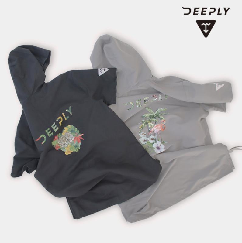 디플리 프리다이빙 서핑 트로피칼 극세사 후드 판초타월 비치가운