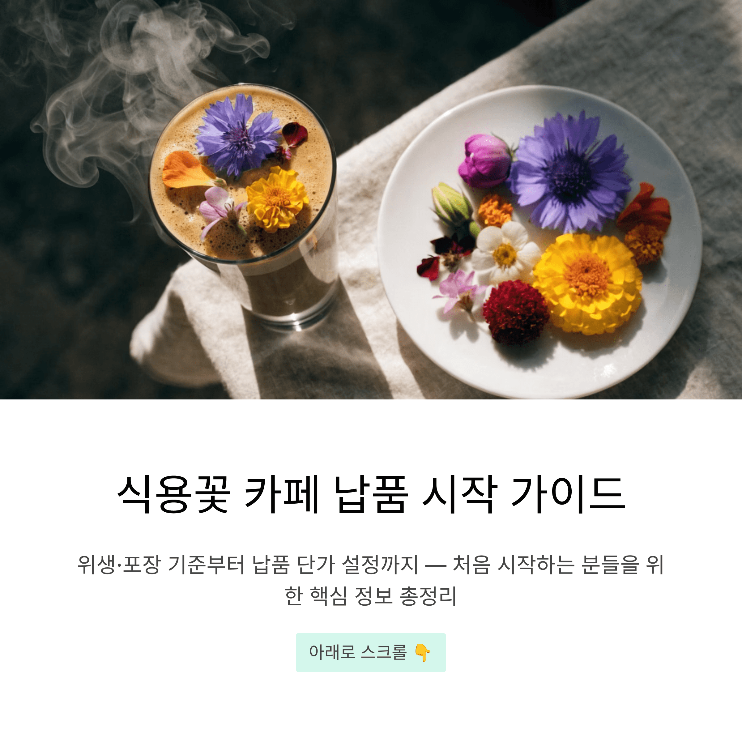 식용꽃 카페 납품 방법, 위생 포장 기준과 단가 책정 핵심 정보 총정리