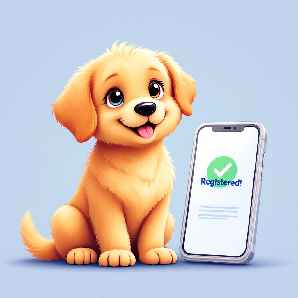 강아지 등록 확인을 보여주는 썸네일 이미지