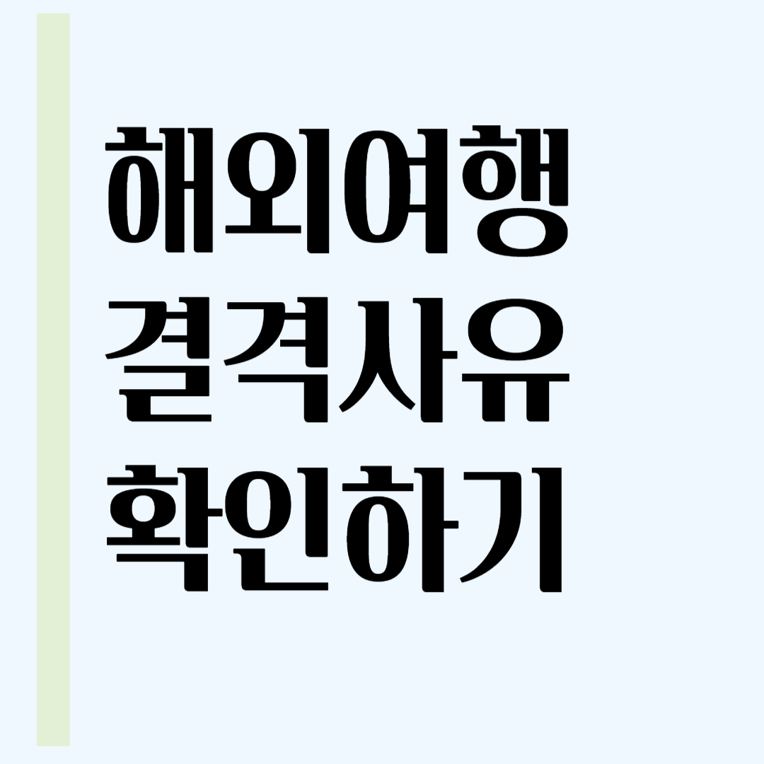 해외여행 결격사유 확인하기