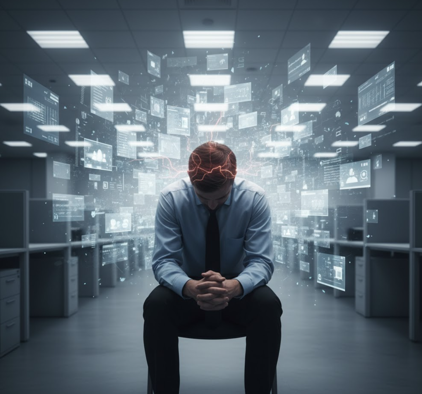 감정노동자가 힘들어 하는 모습