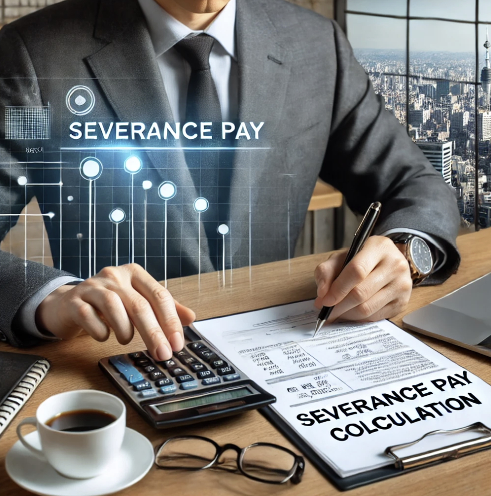 퇴직소득세 관련 서류를 검토중인 장면