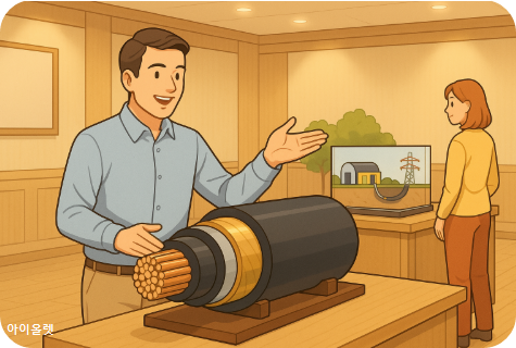 HVDC 전력용 케이블 시연 장면