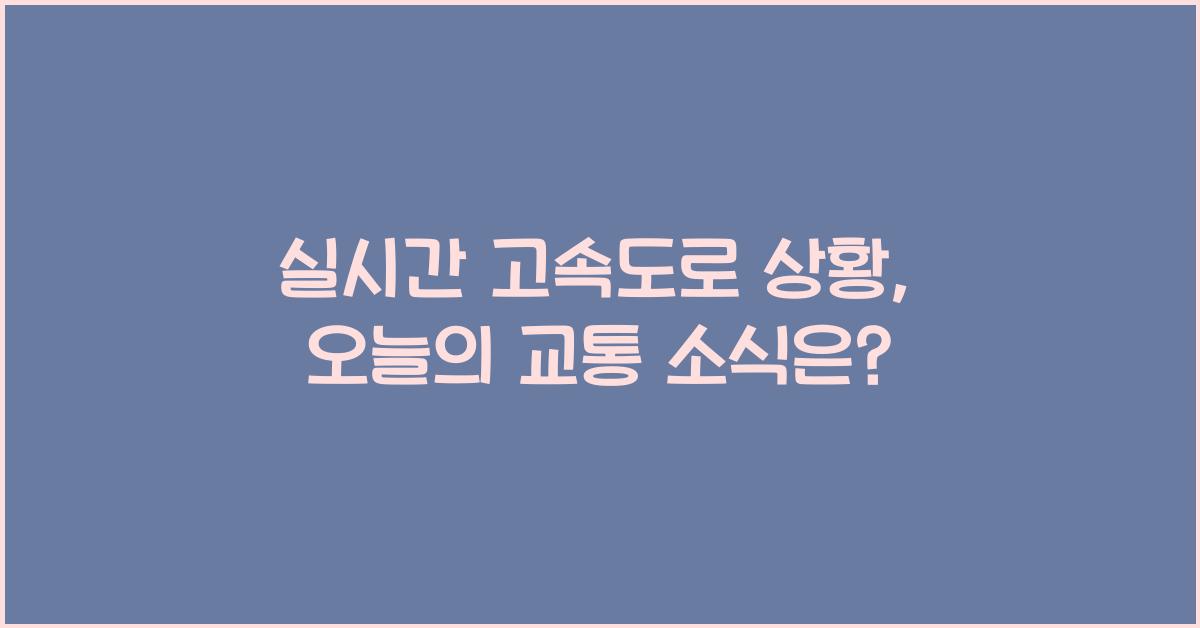 실시간 고속도로 상황