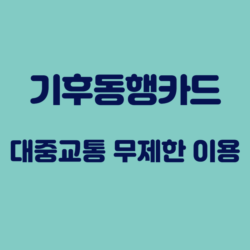 서울 및 인천 기후동행카드 신청