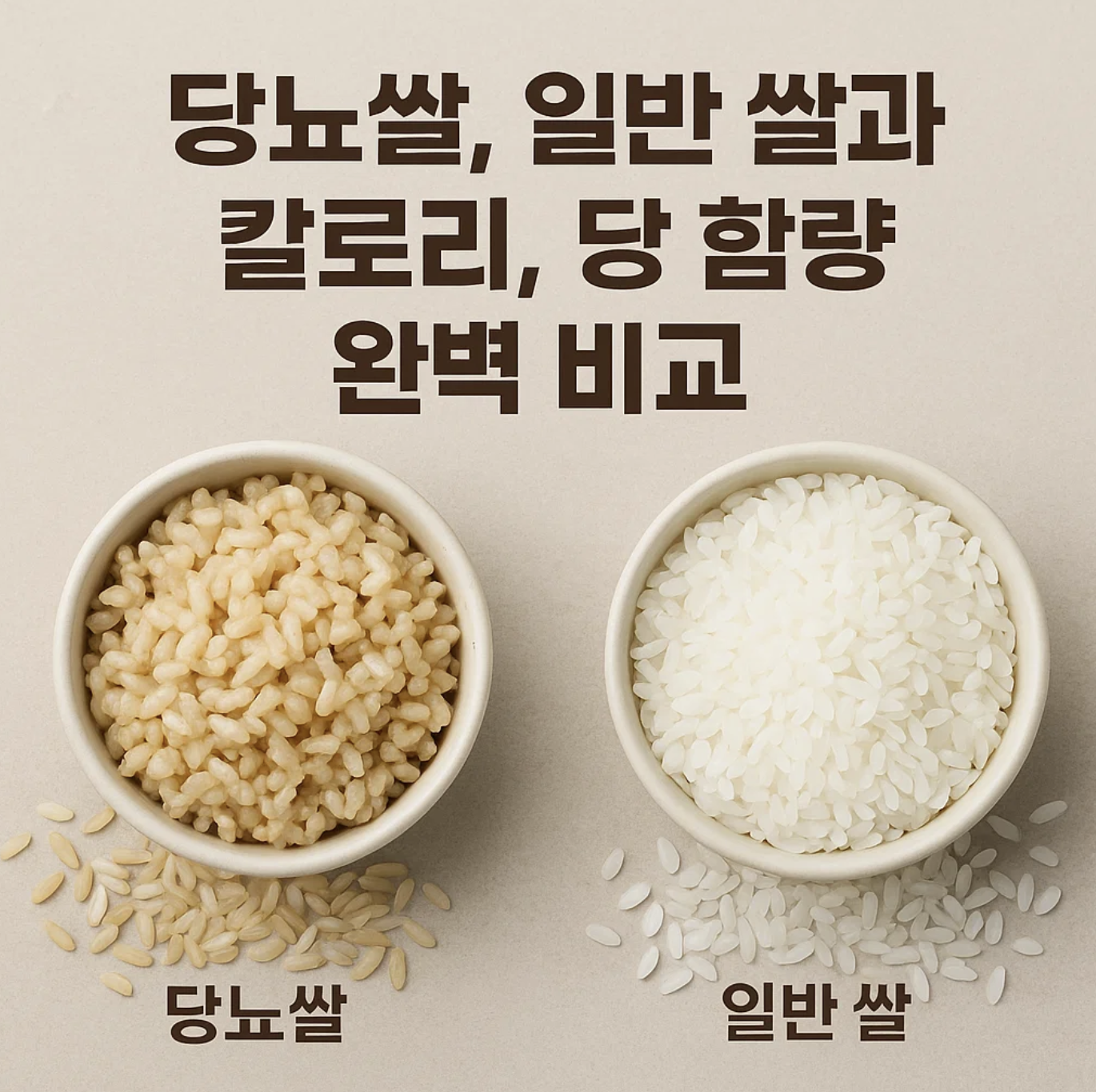 당뇨쌀, 일반 쌀과 칼로리, 당 함량 완벽 비교