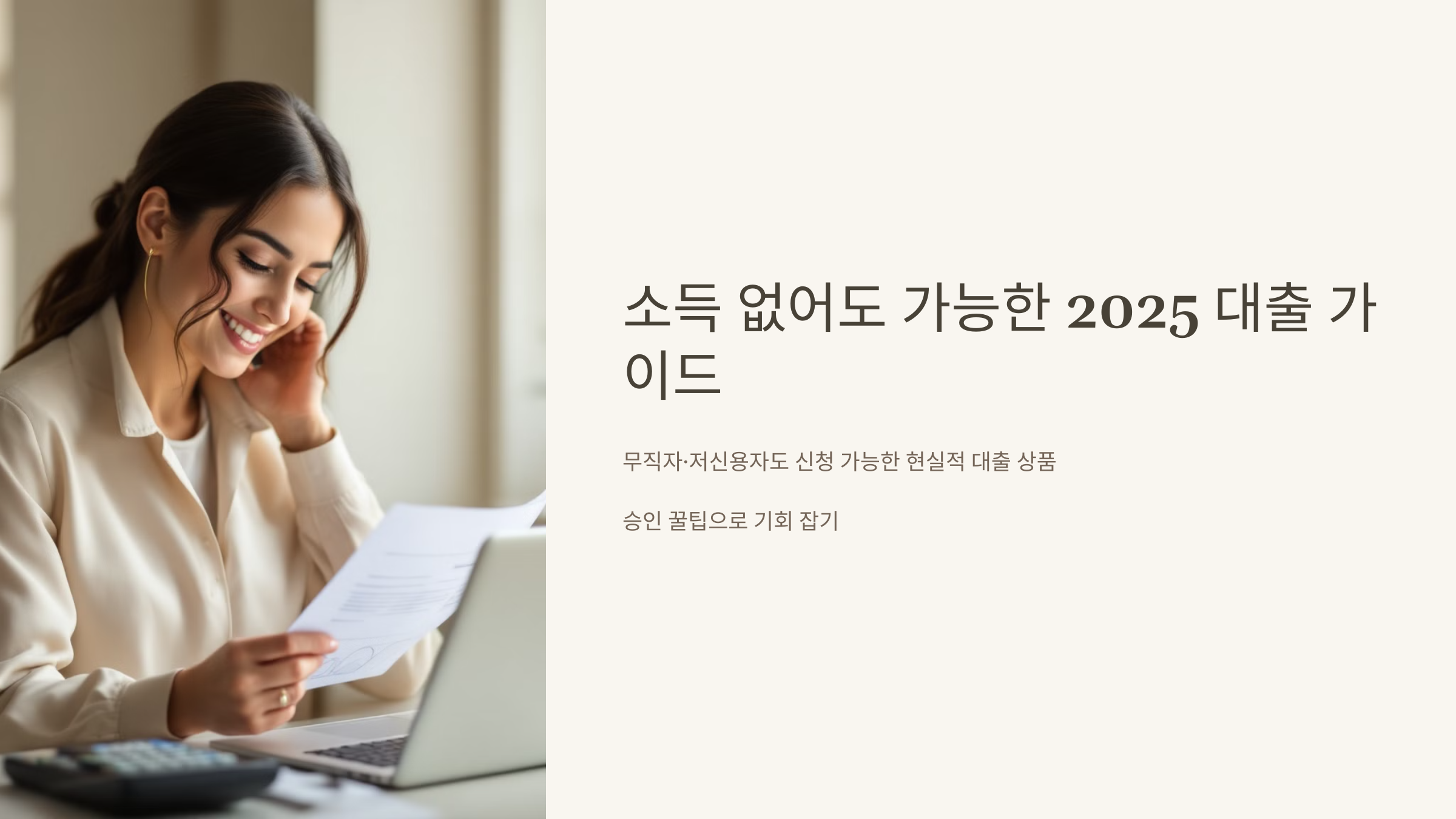 소득 없어도 가능성 있다! 2025 현실적인 대출 가이드 총정리