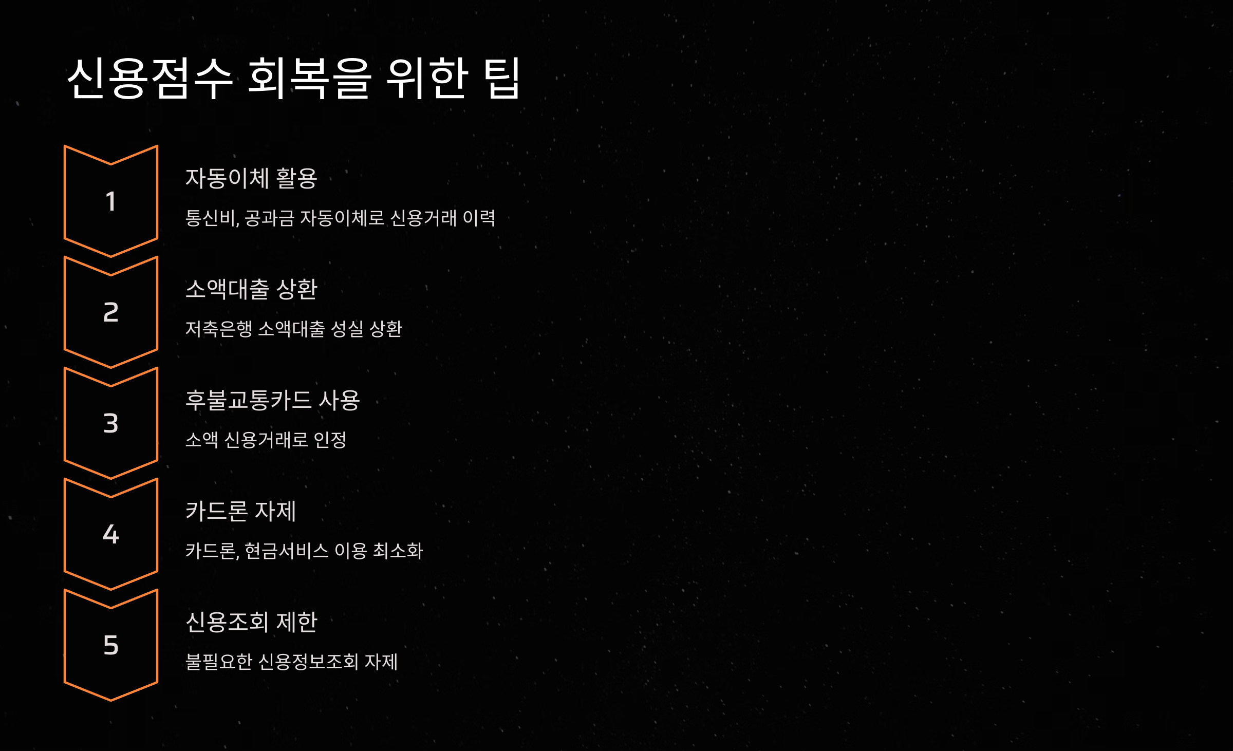 신용점수 회복을 위한 팁