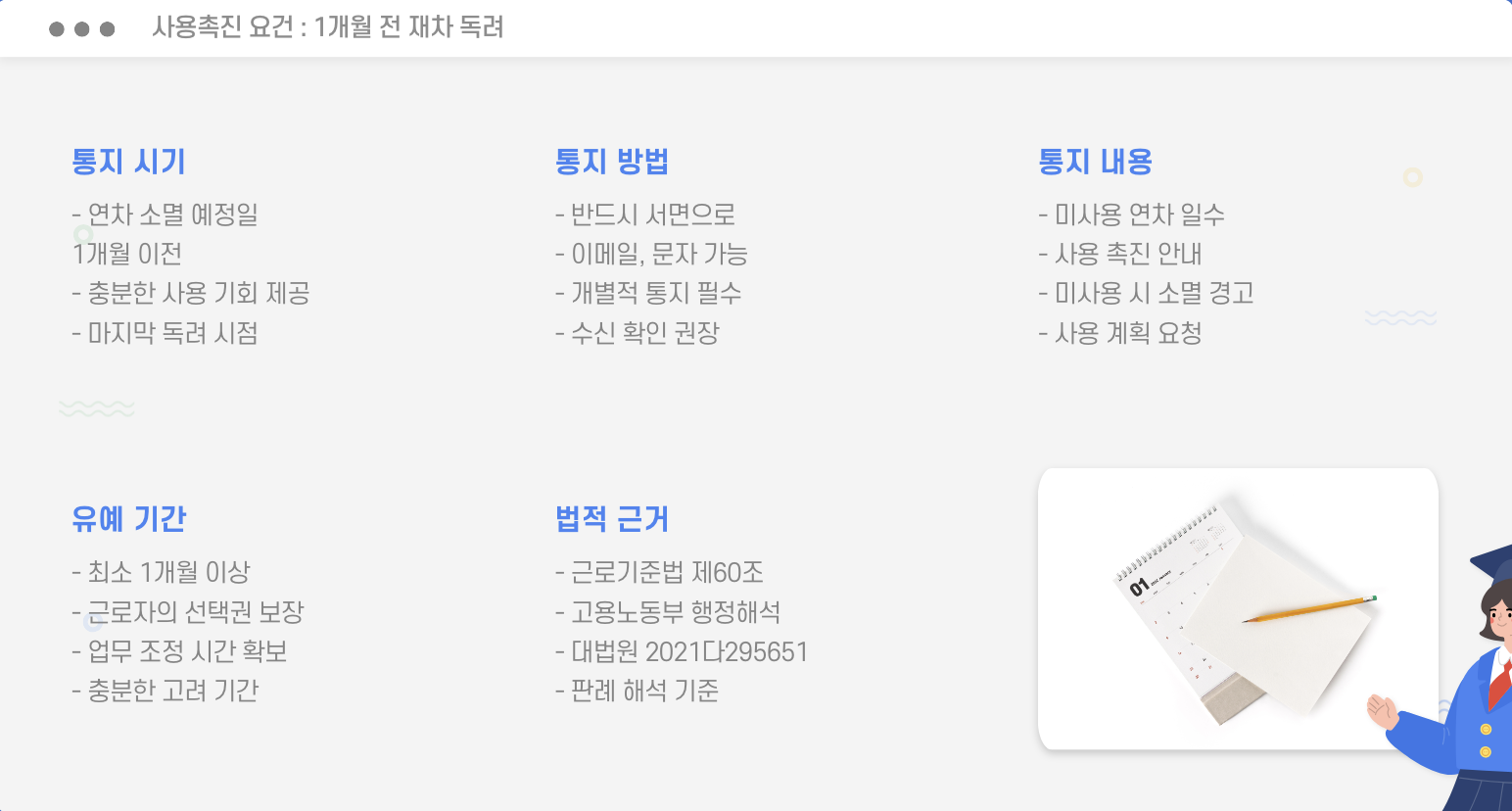 연차 사용 촉진 요건: 1개월 전 재차 독려