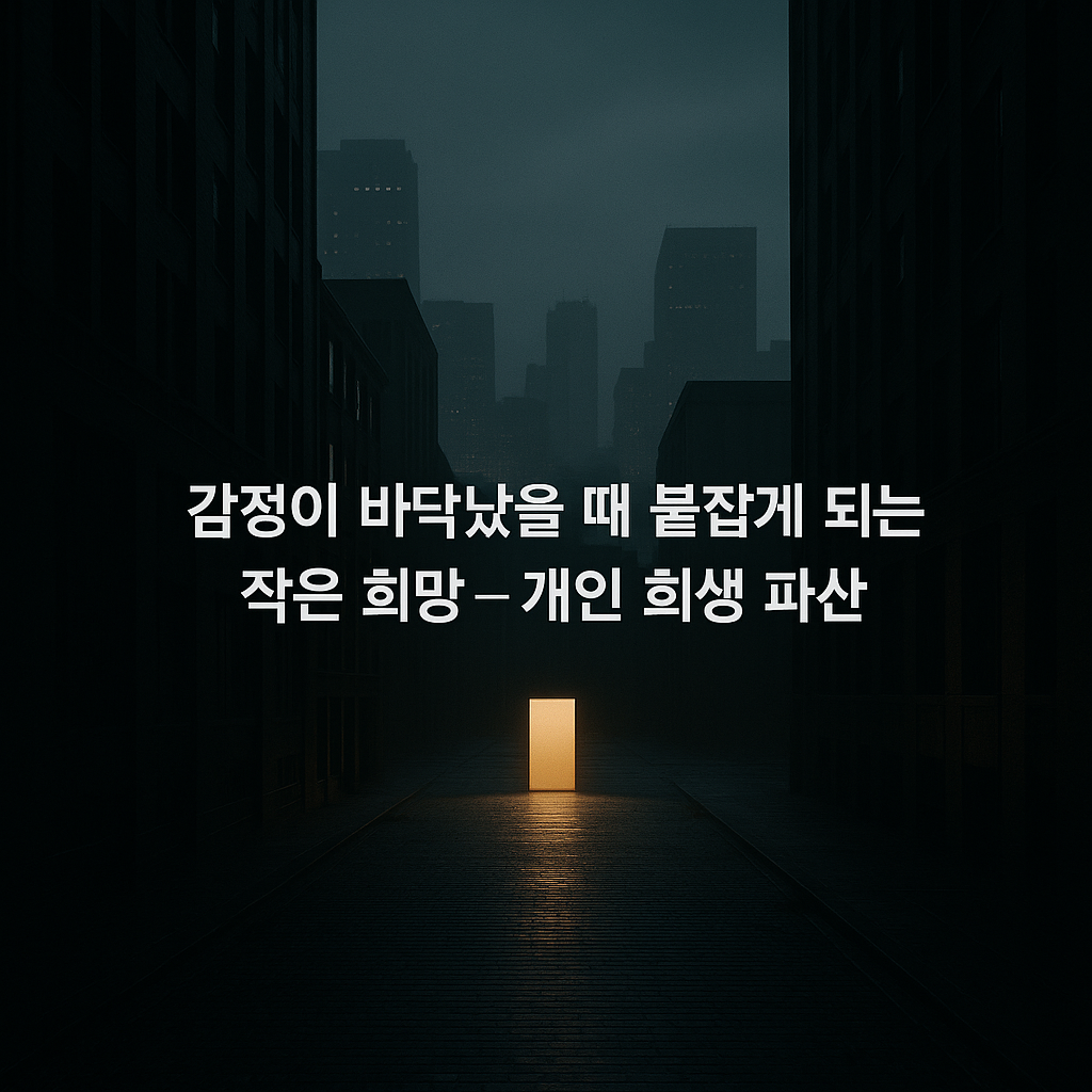 감정이 바닥났을 때 붙잡게 되는 작은 희망 - 개인 회생 파산