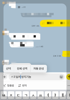 카카오톡 스포방지