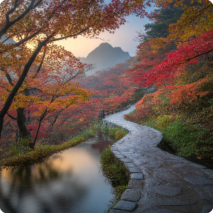 2025년 단풍 절정 시기 &ndash; 강원&middot;경상 단풍 명소 가상 이미지