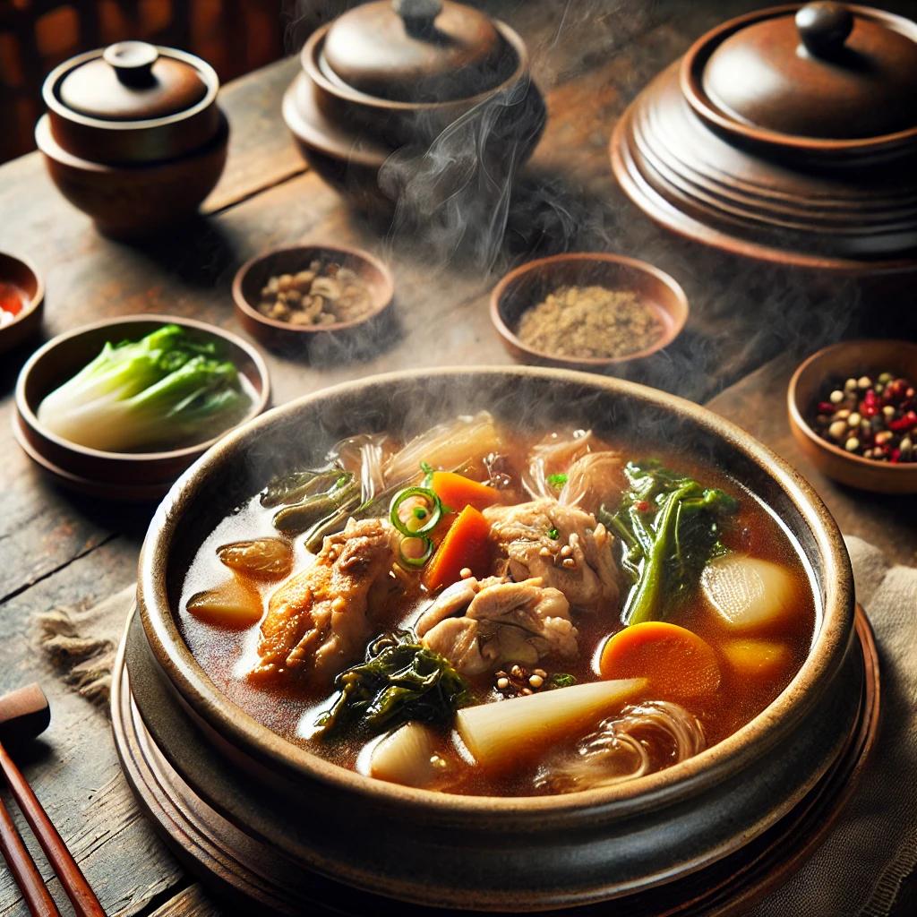 환절기 보양식 오골계 닭개장